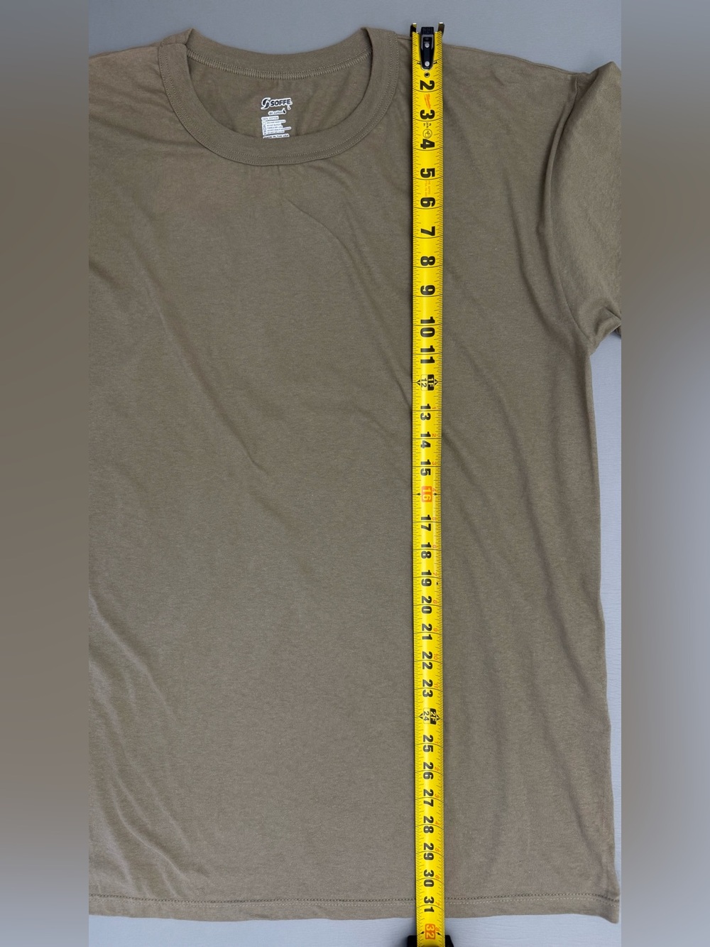 Soffe Dri Cotton Tan T-Shirt Men’s Large 100% Cotton Made in USA Casual Tee - Picture 11 of 11